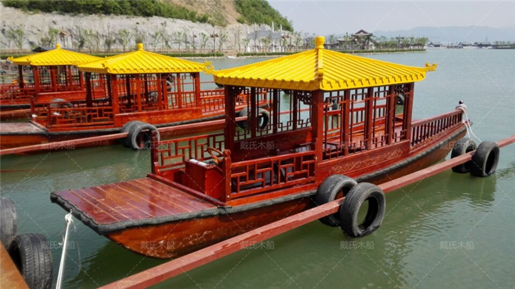 電動觀光船 長沙烈士公園游船 方向盤操作木船