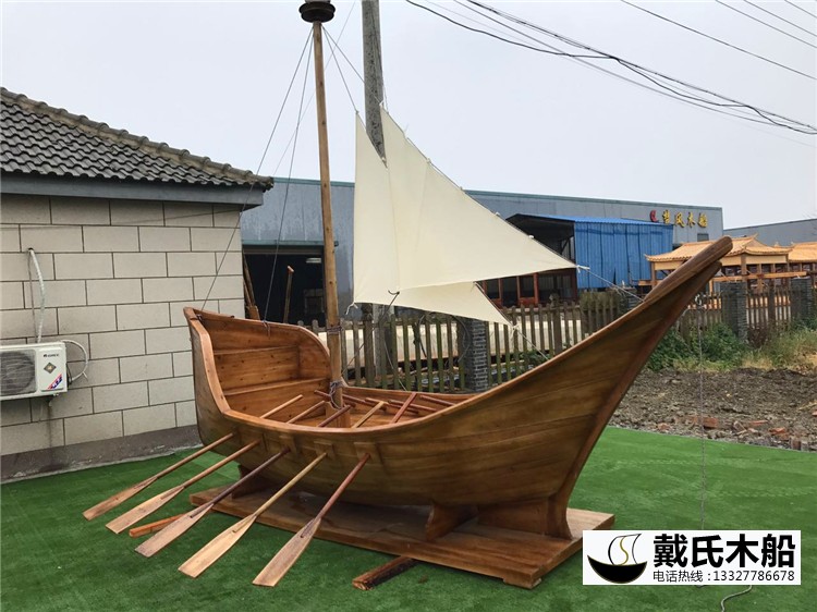 5米海盜船 仿古帆船 實木定制景觀裝飾船