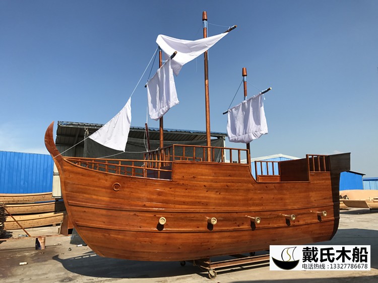 7米海盜帆船 加勒比海盜船 木質仿古帆船 景觀船