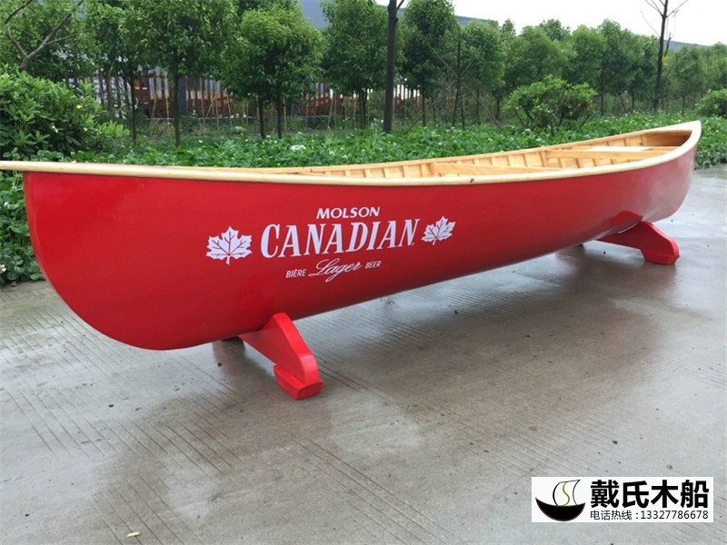 獨木舟 裝飾皮劃艇 3米室內裝飾木船 小型景觀船