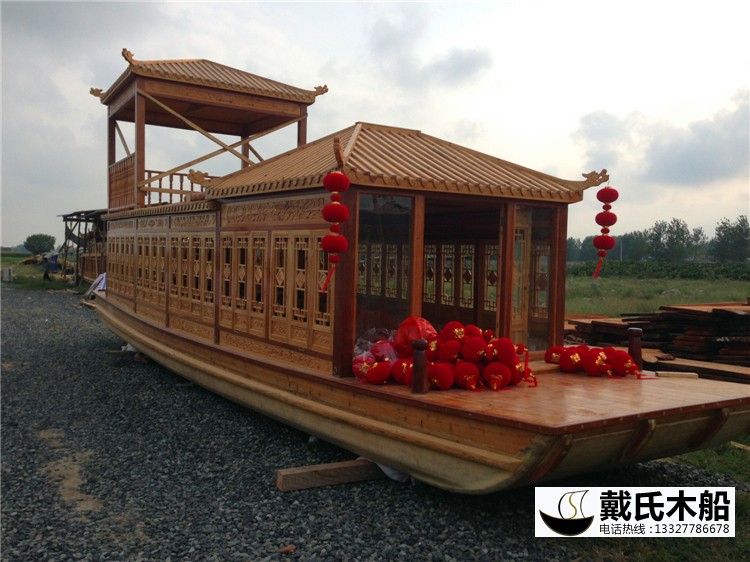 14米雙層畫舫船 瑪雅哈推進器 畫舫木船廠家