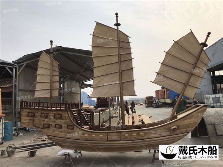 6米帆船福船定制 仿古代鄭和寶船 仿古裝飾木船
