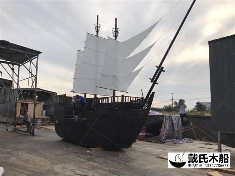 8米海盜木船定制木船廠家出售景觀裝飾用的海盜木船