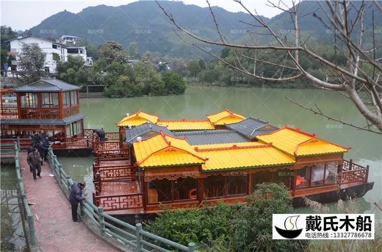 福建福州三仔水庫畫舫旅游木船
