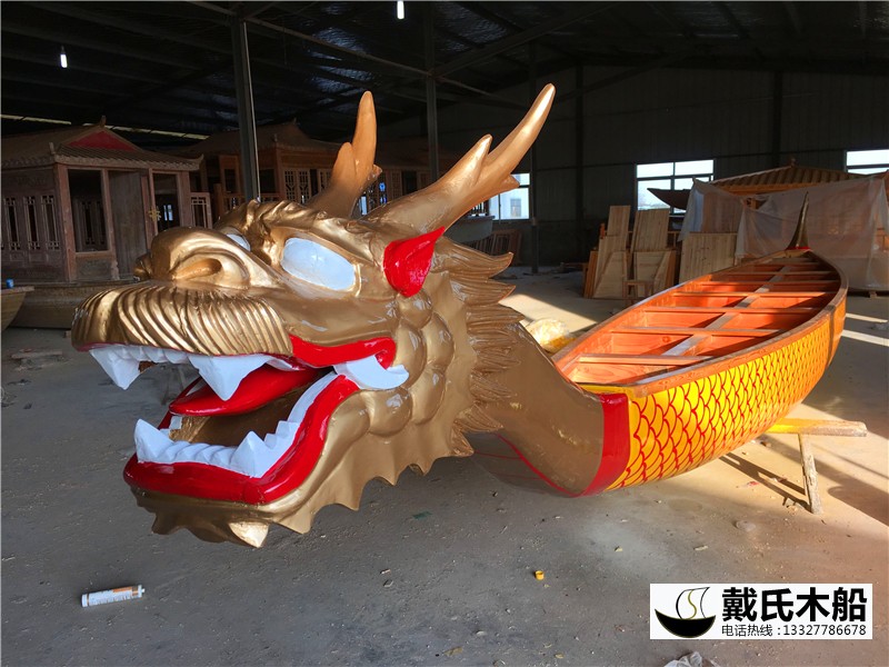 木質龍舟  端午節龍舟比賽用船 手劃龍舟